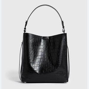 All Saints North South Poly Croc Embossed Tote Bag